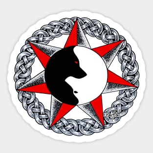 Wolf Star Cherokee Celtic Shield Sticker